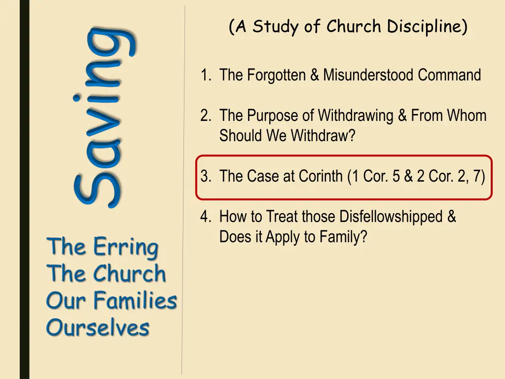 a study of church discipline 1