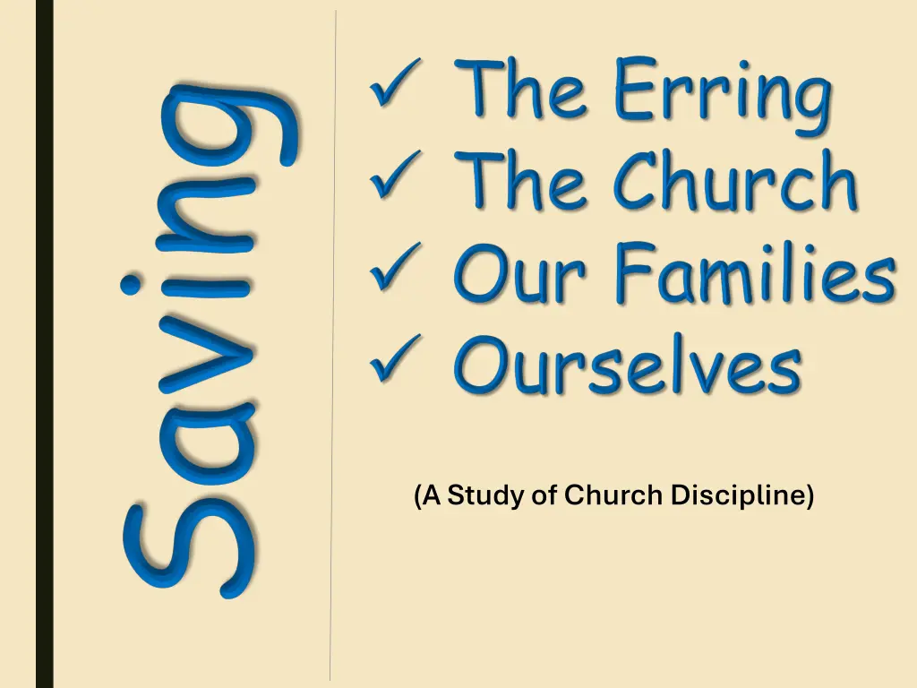 a study of church discipline