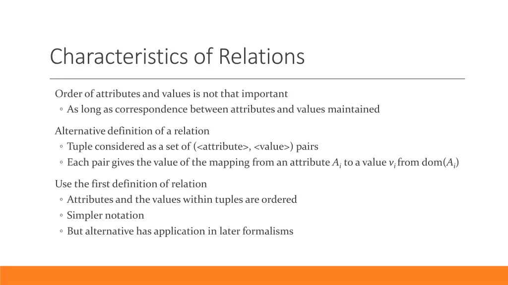 characteristics of relations 1