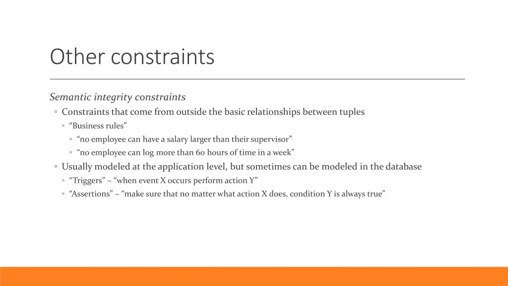 other constraints