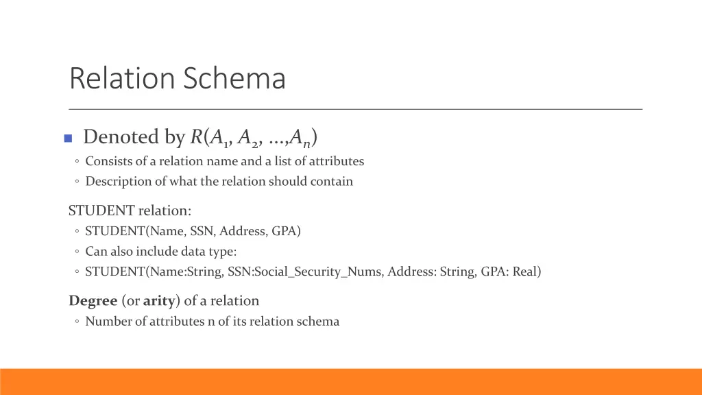 relation schema