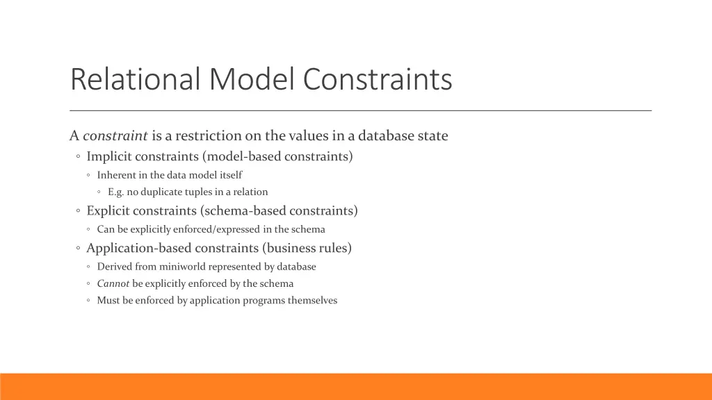 relational model constraints