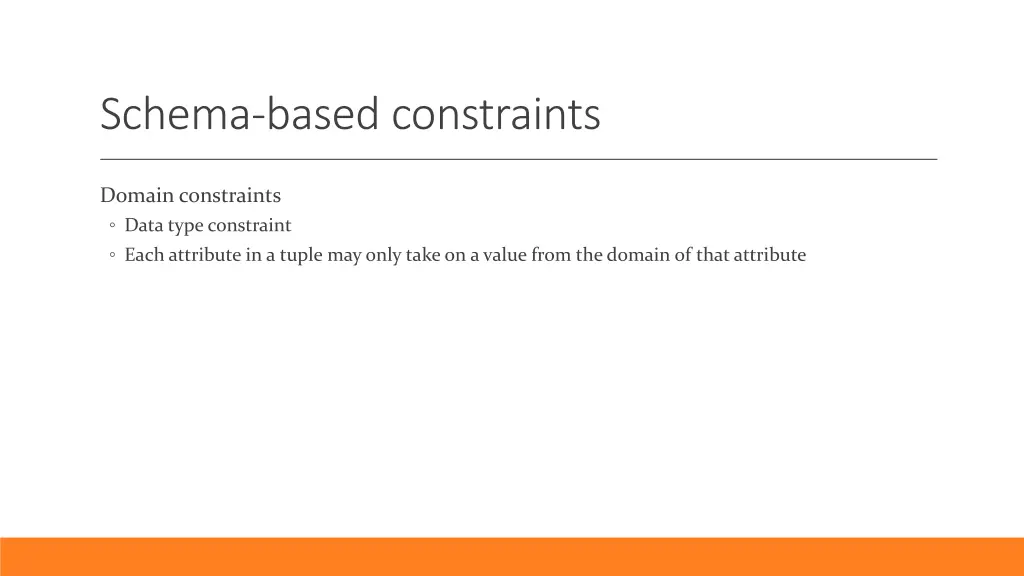 schema based constraints