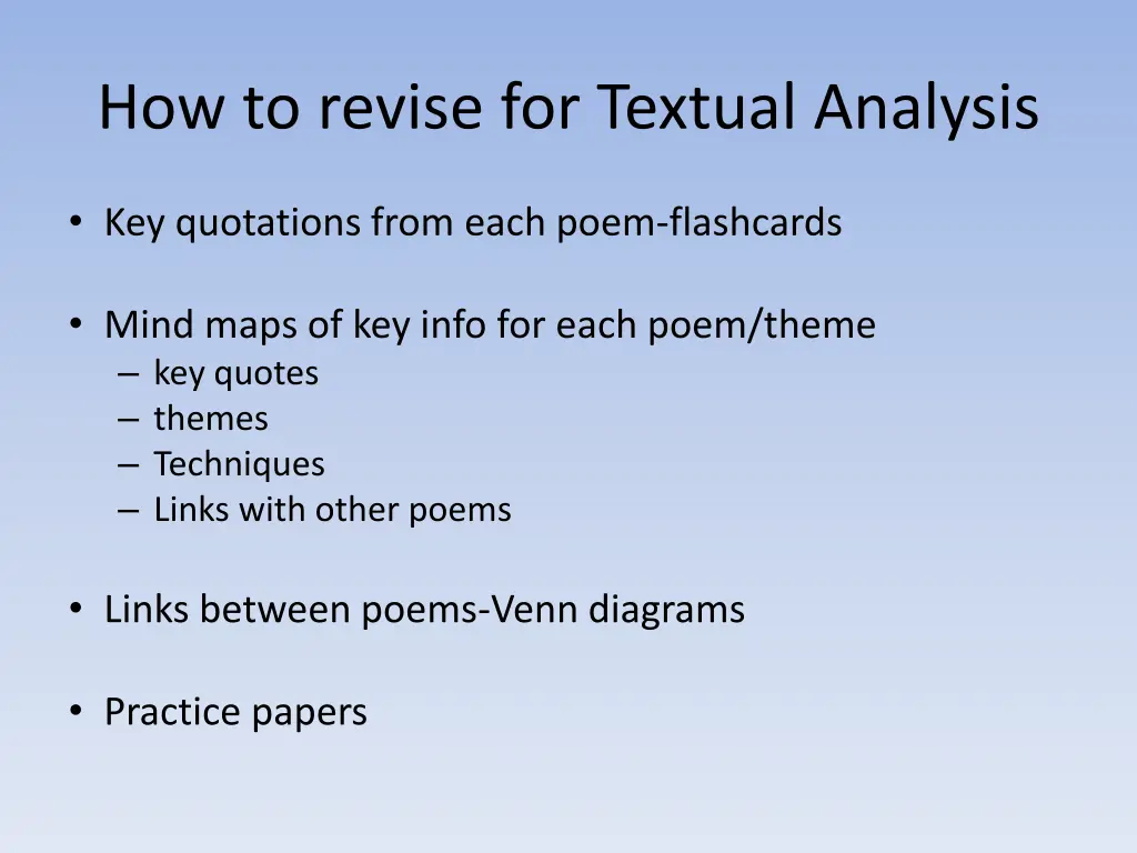 how to revise for textual analysis