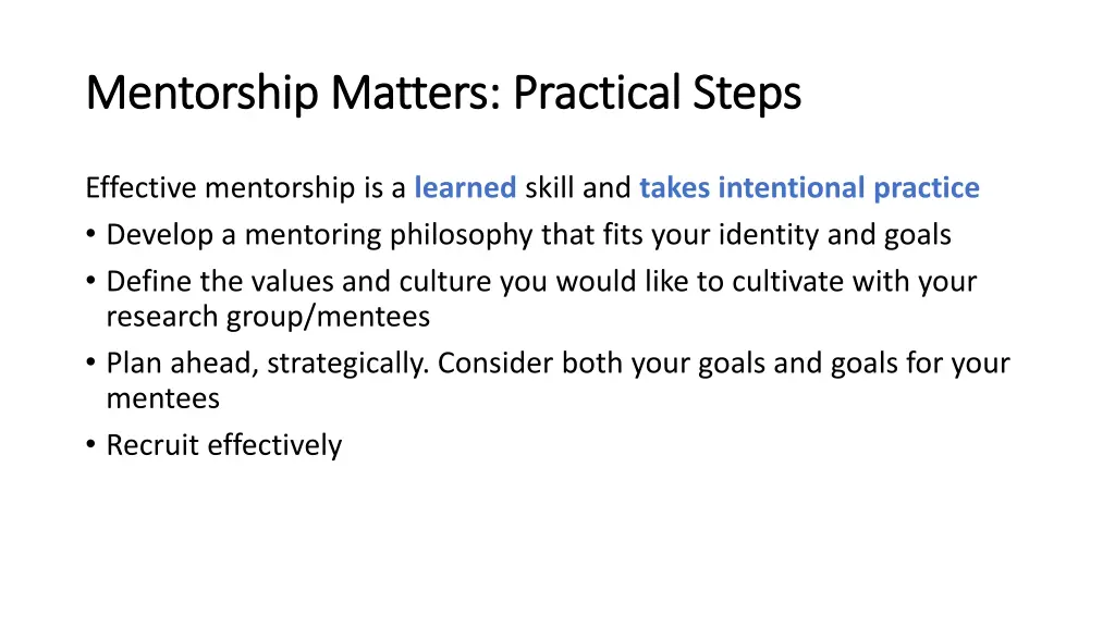 mentorship matters practical steps mentorship
