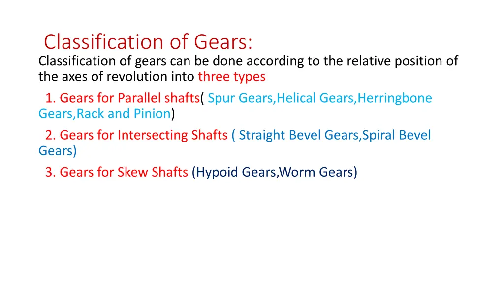 classification of gears classification of gears