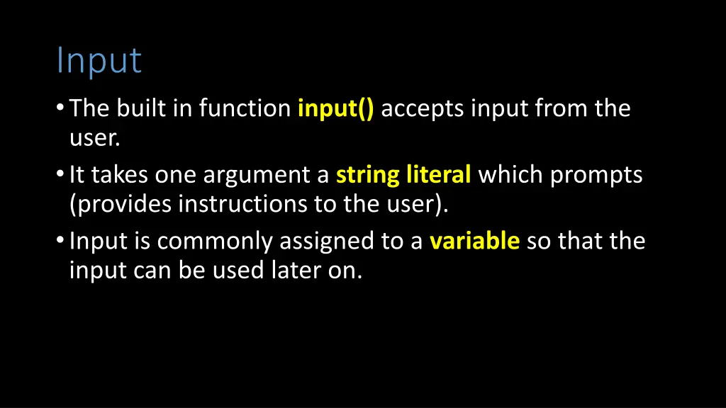 input