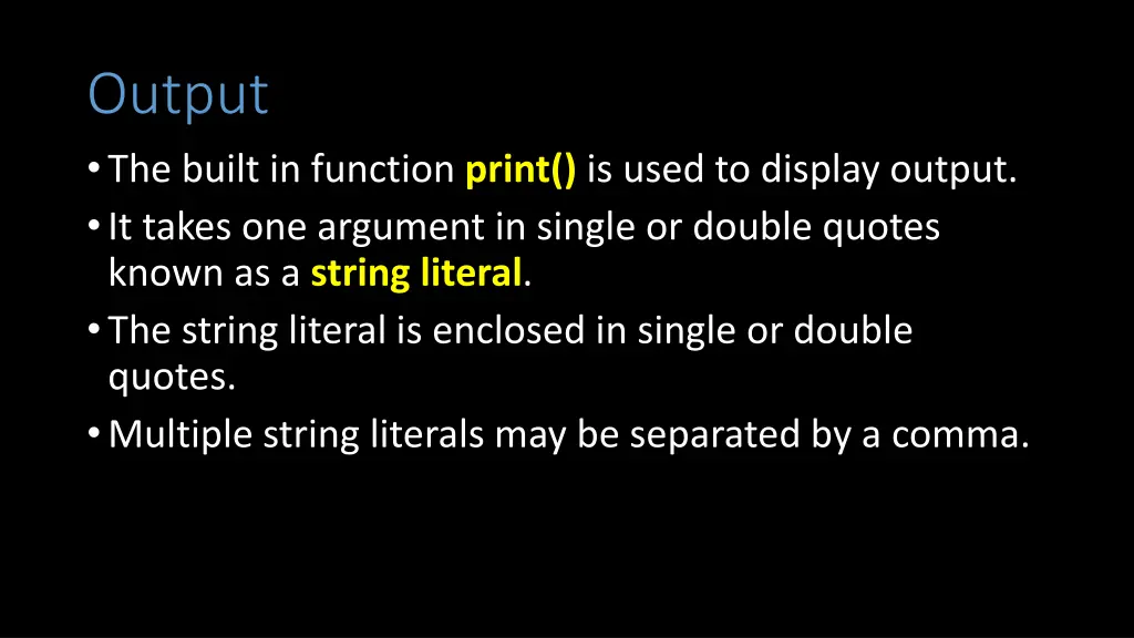 output