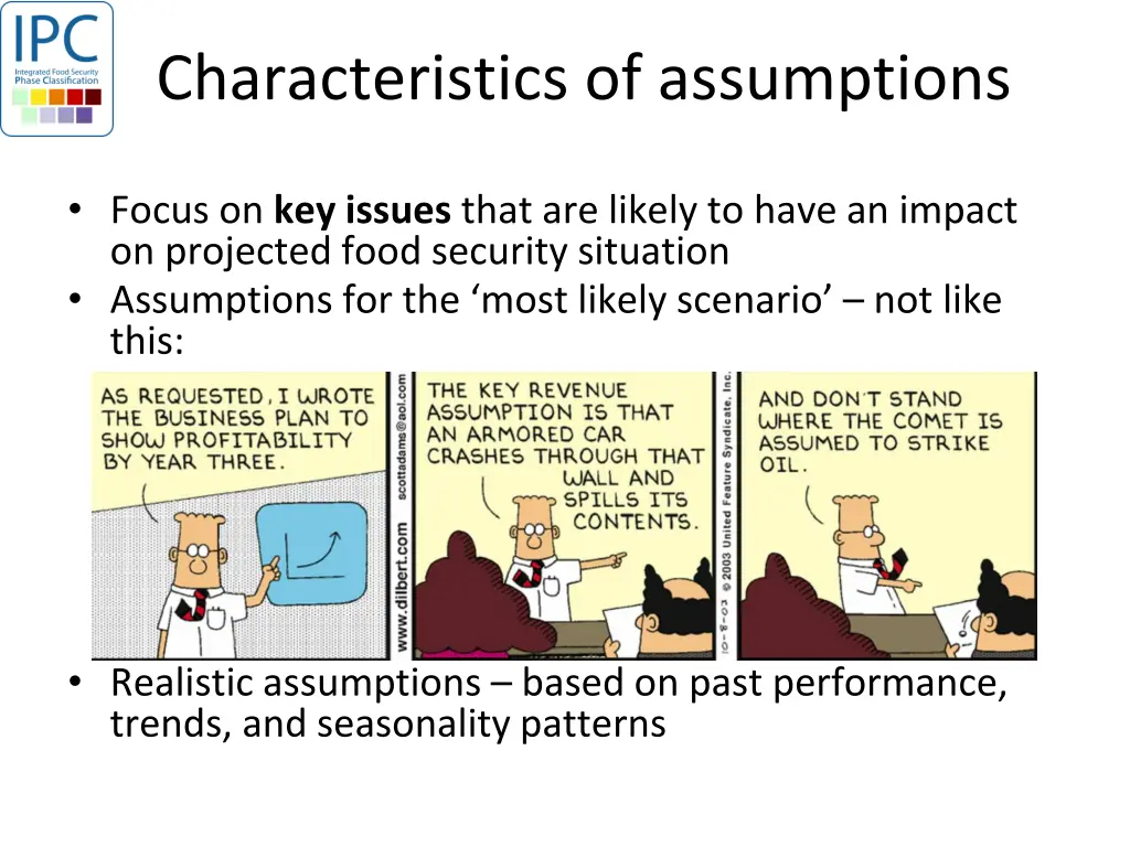 characteristics of assumptions