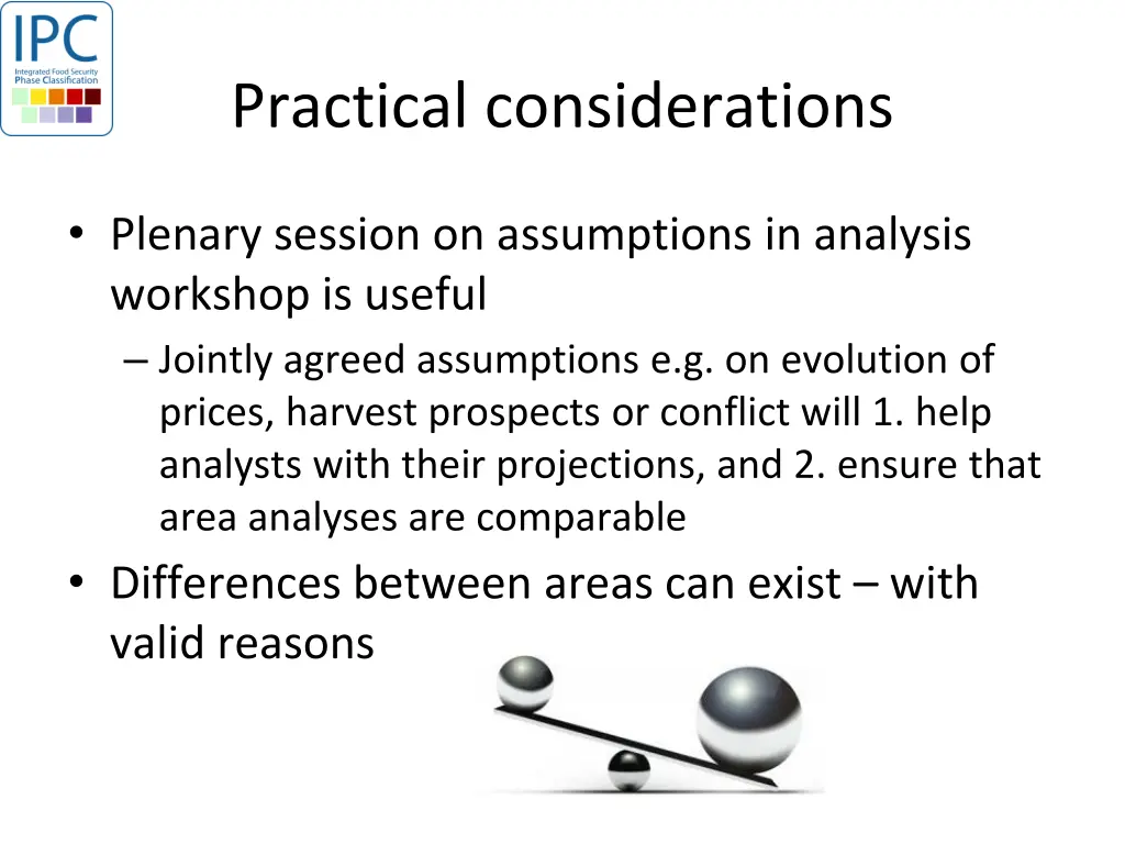 practical considerations