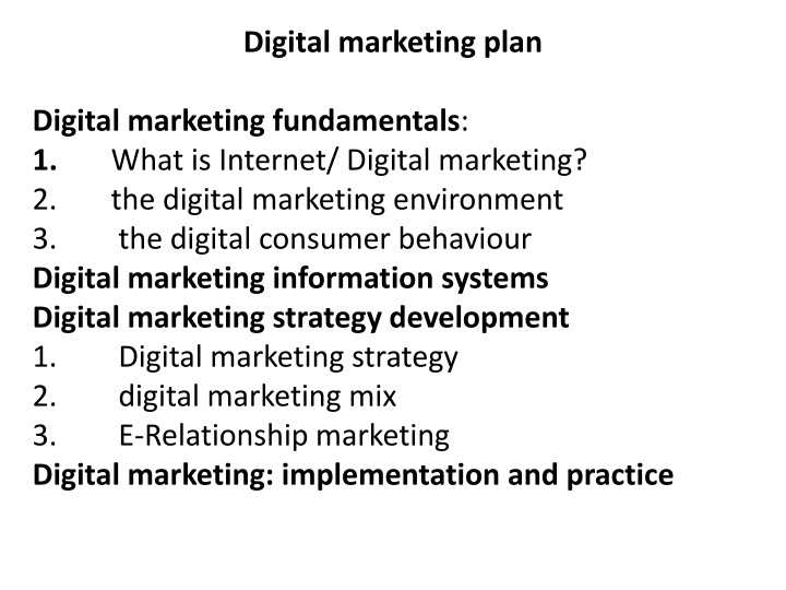 digital marketing plan