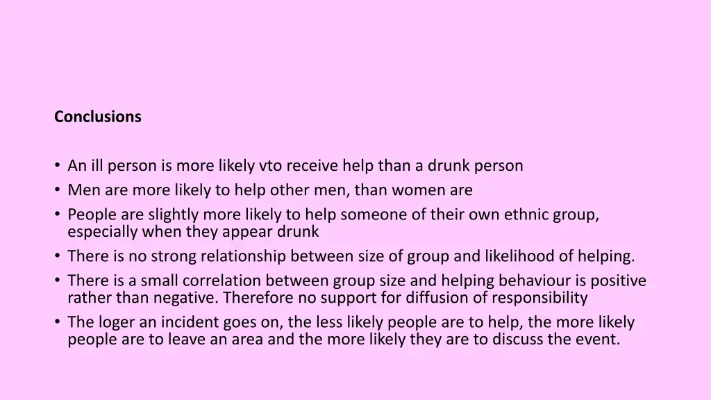conclusions