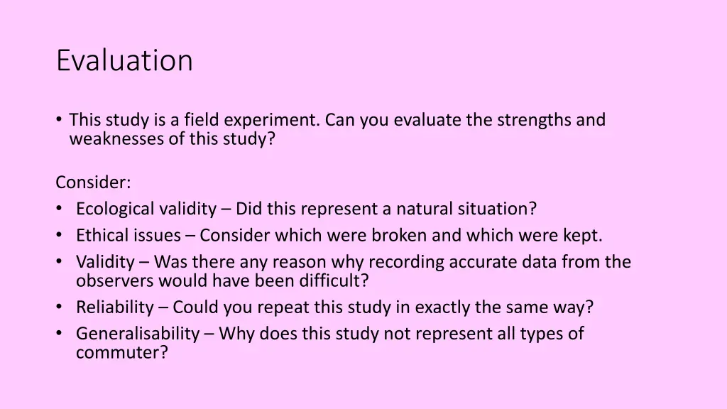 evaluation