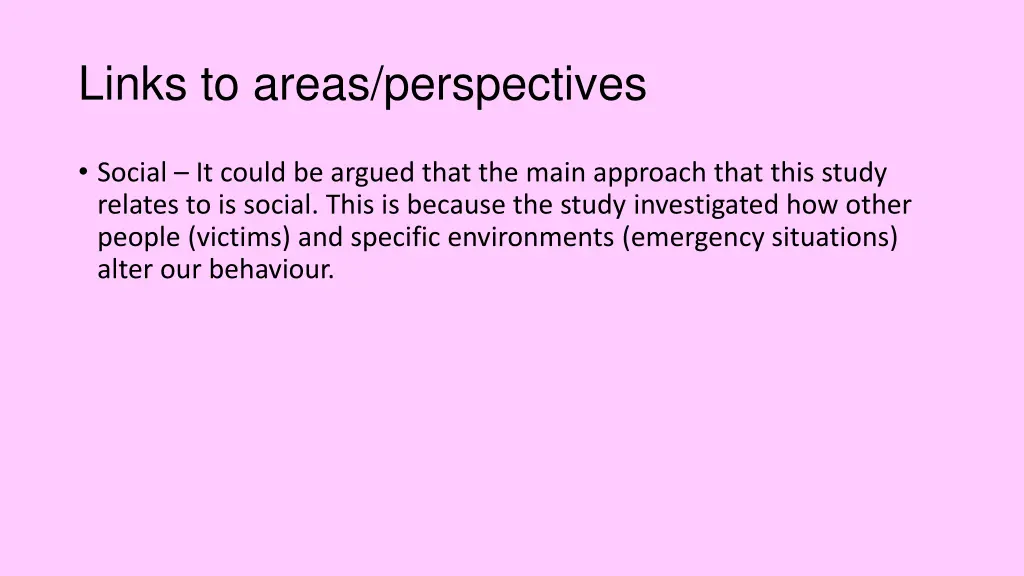 links to areas perspectives