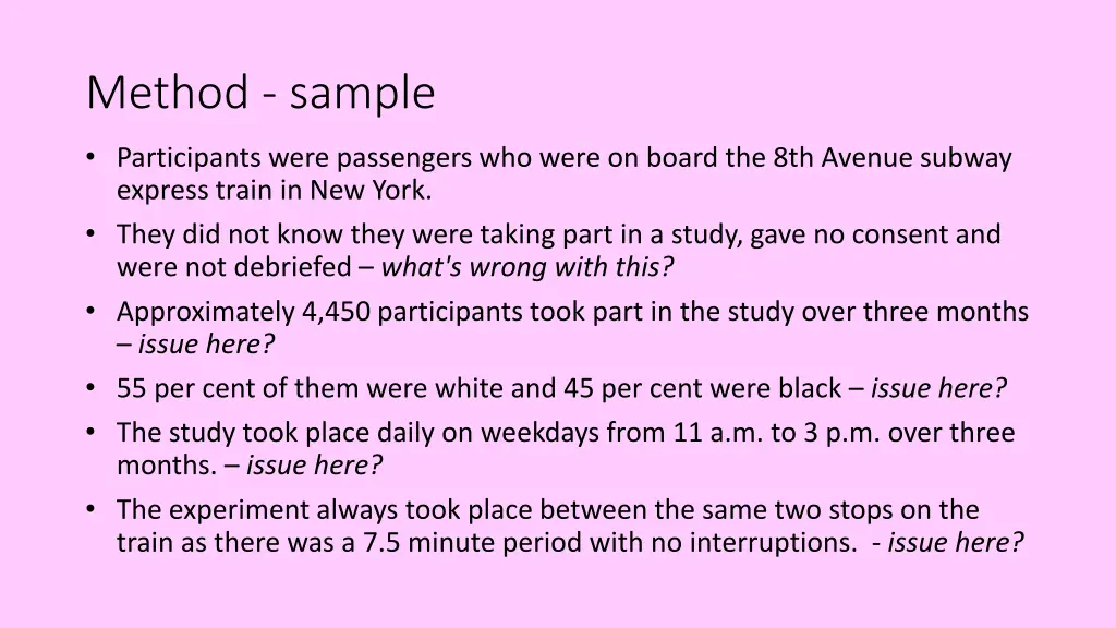 method sample