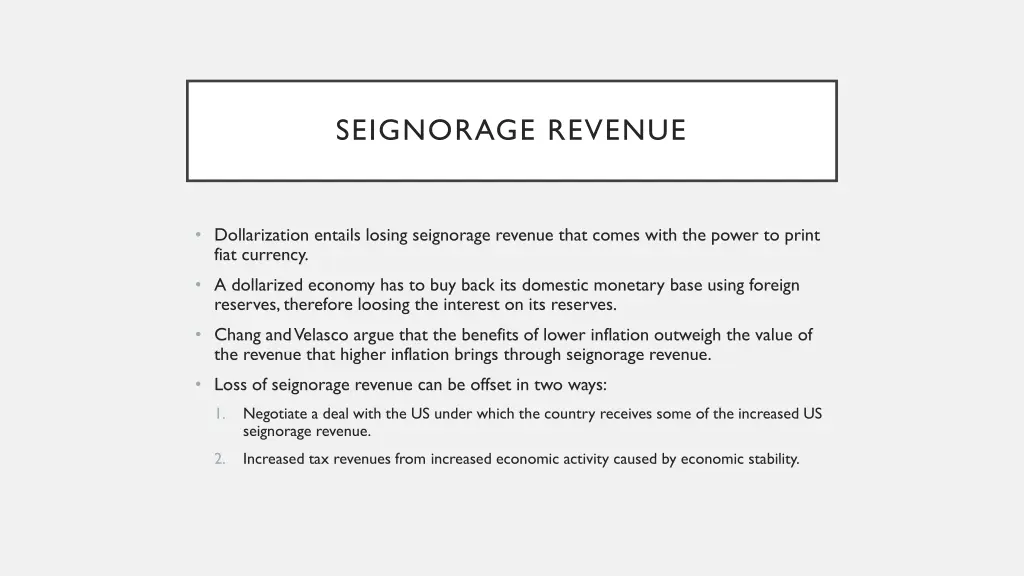 seignorage revenue