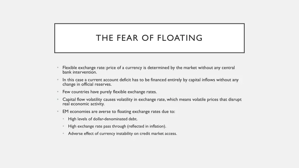 the fear of floating