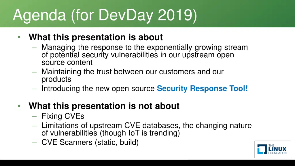 agenda for devday 2019
