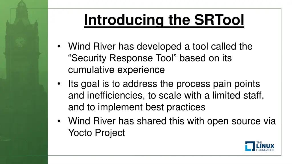 introducing the srtool