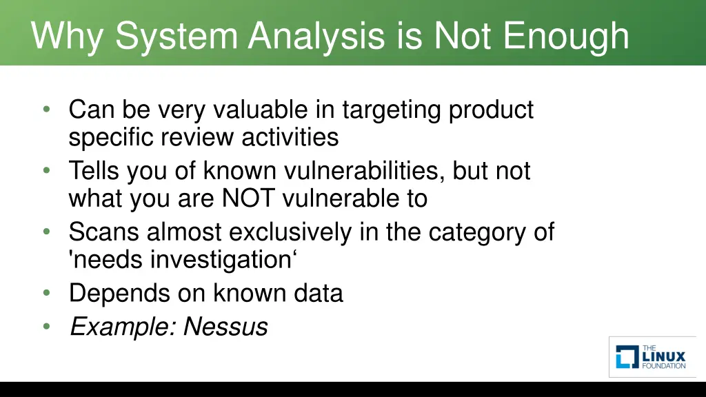 why system analysis is not enough