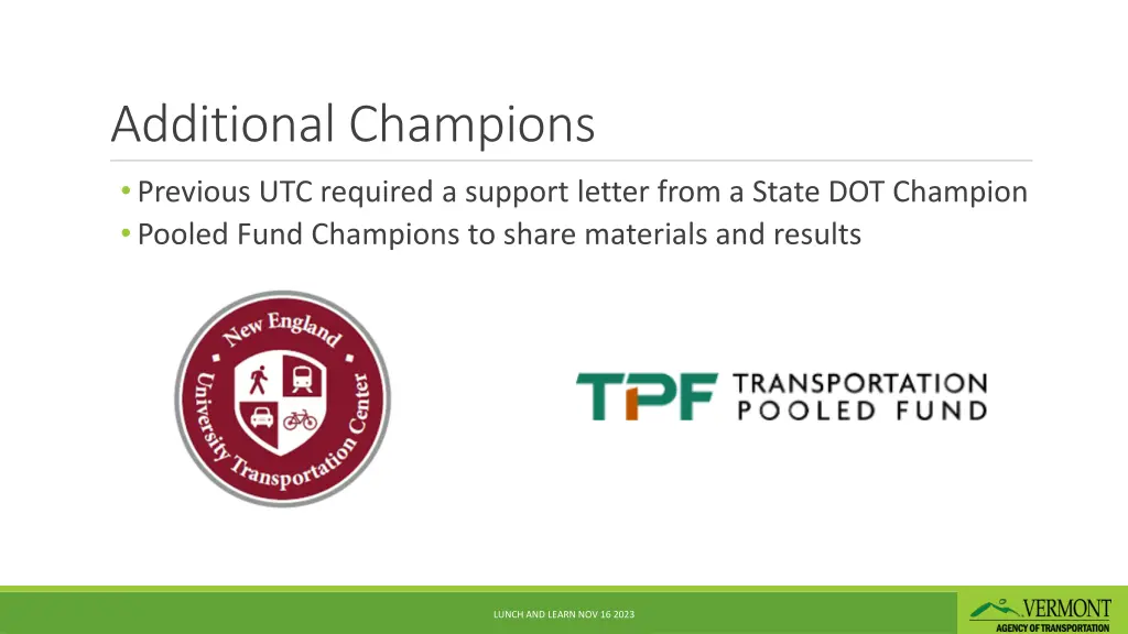 additional champions previous utc required