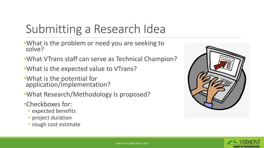 submitting a research idea what is the problem