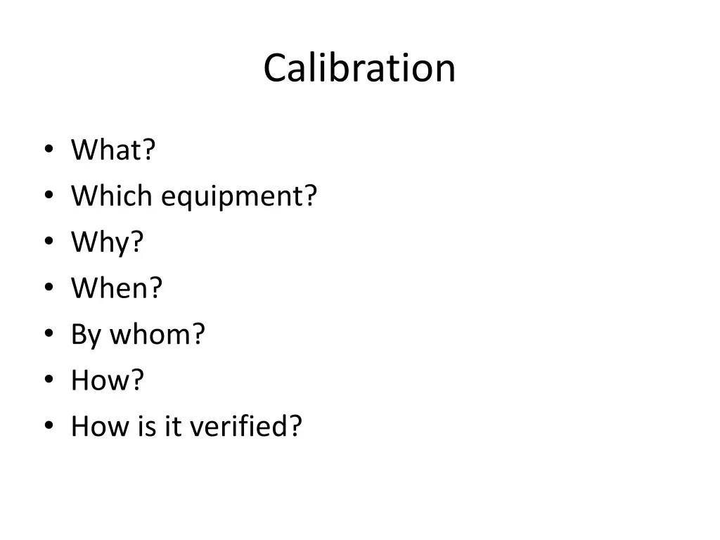 calibration