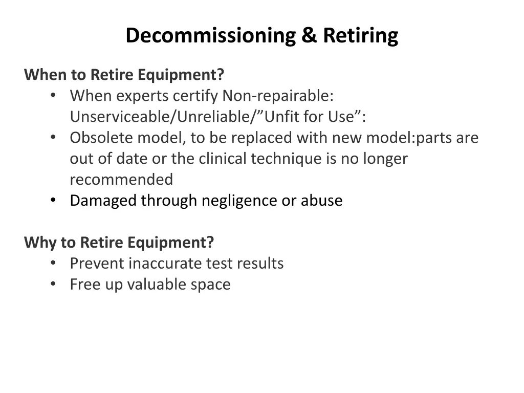 decommissioning retiring 1