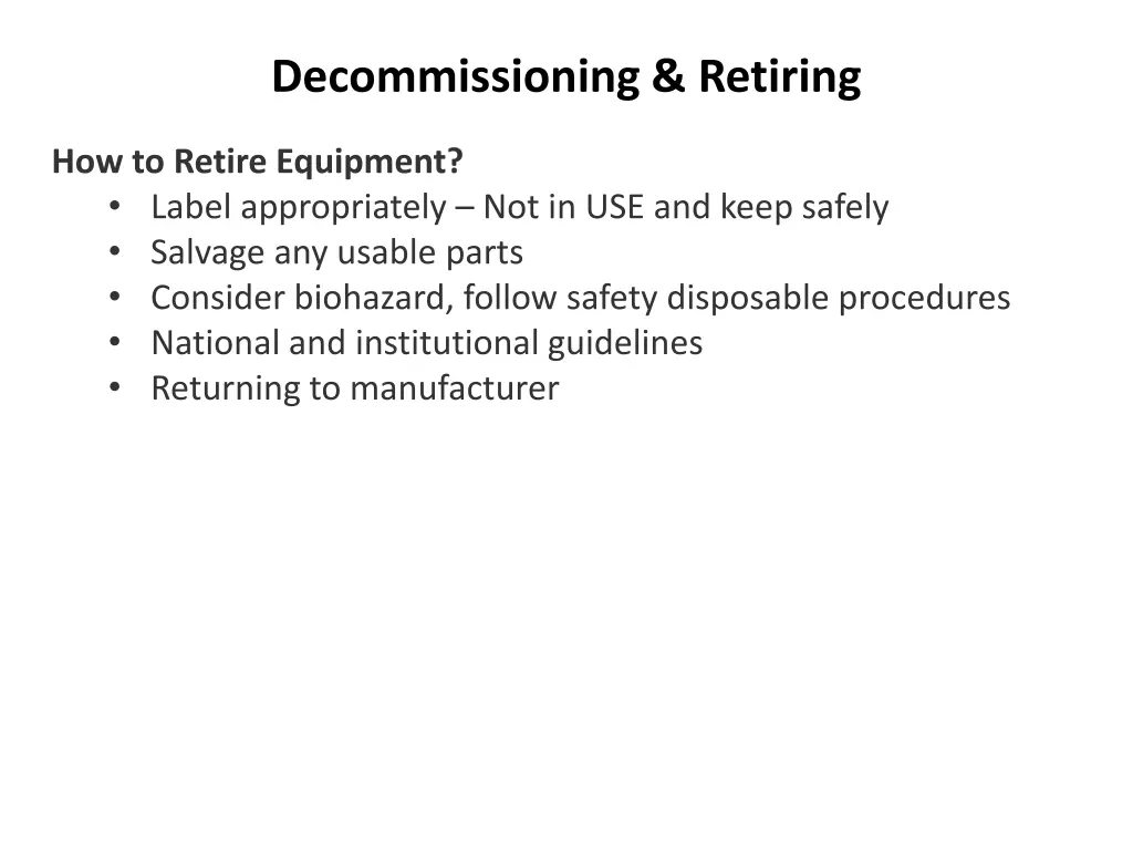 decommissioning retiring 2