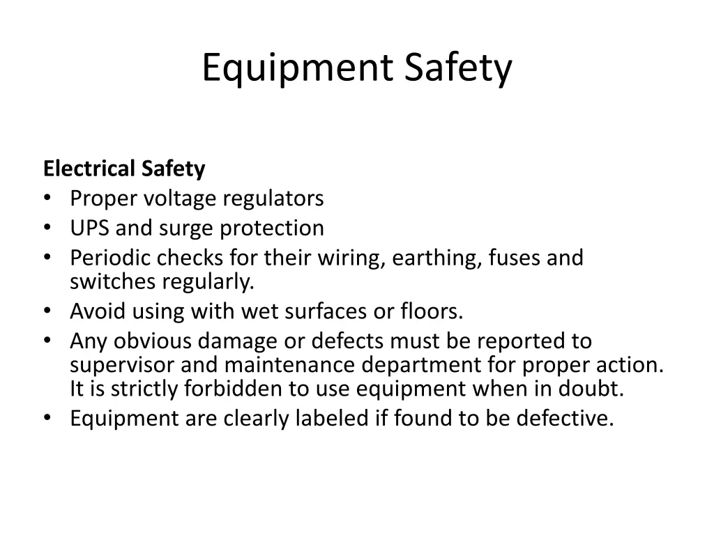 equipment safety