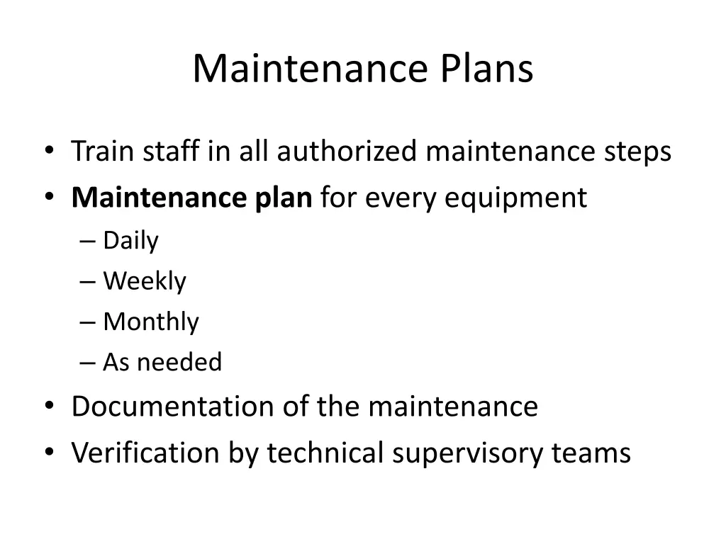 maintenance plans