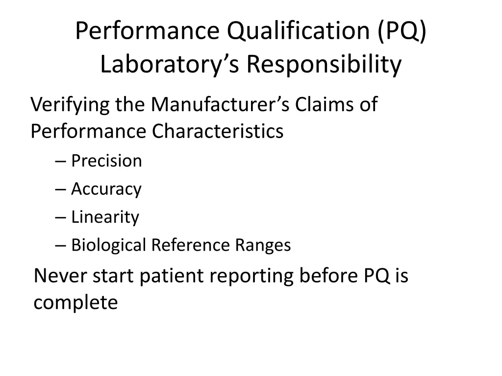 performance qualification pq laboratory