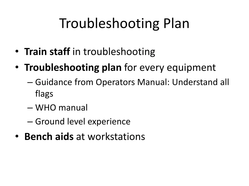 troubleshooting plan