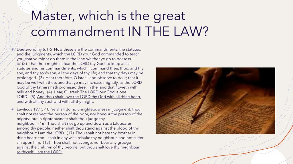 master which is the great commandment in the law