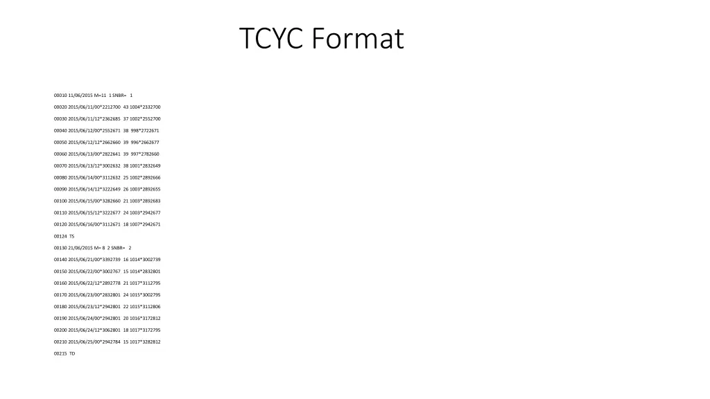tcyc format