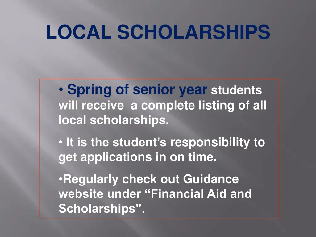 local scholarships