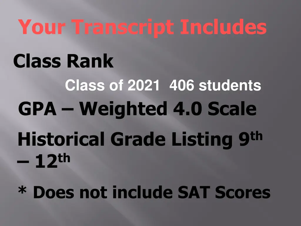 your transcript includes