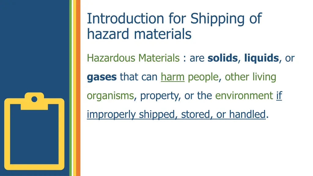 introduction for shipping of hazard materials