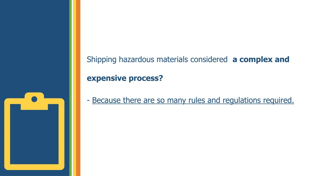 shipping hazardous materials considered a complex