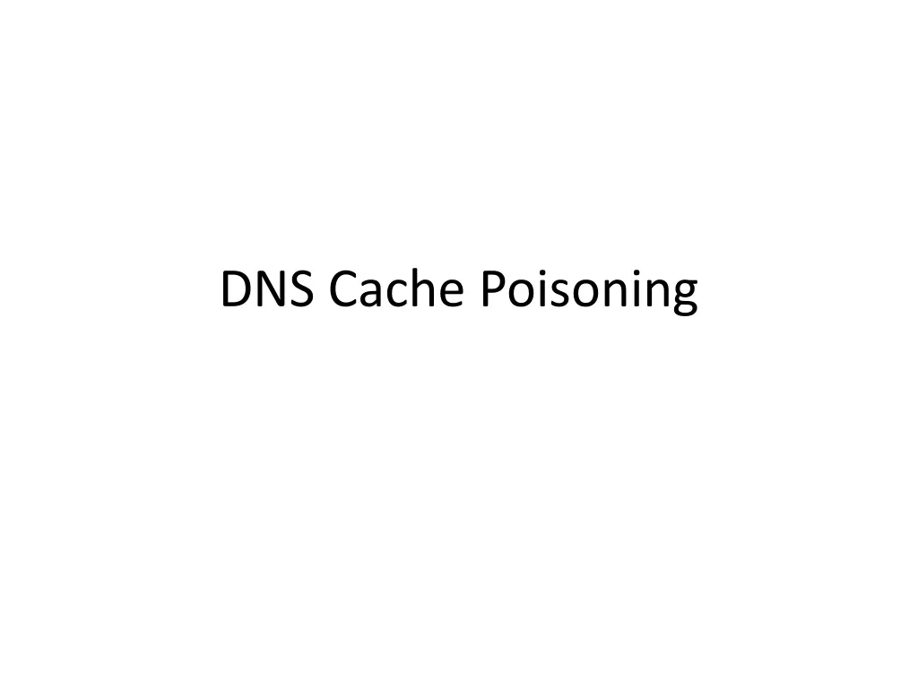 dns cache poisoning