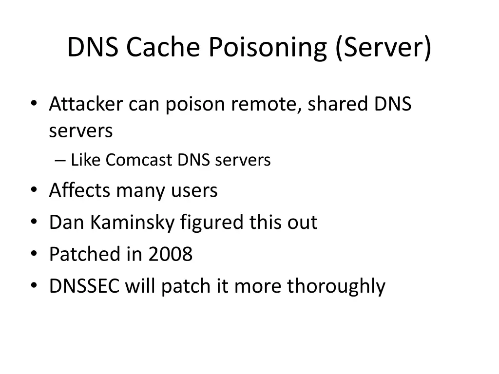 dns cache poisoning server