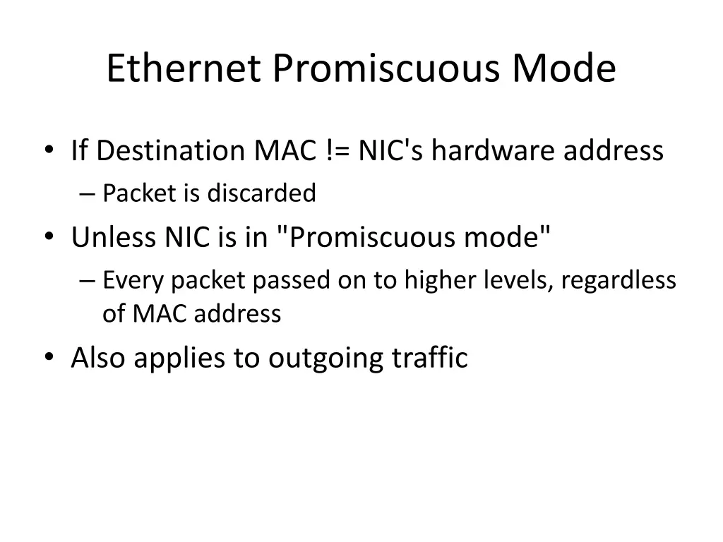 ethernet promiscuous mode