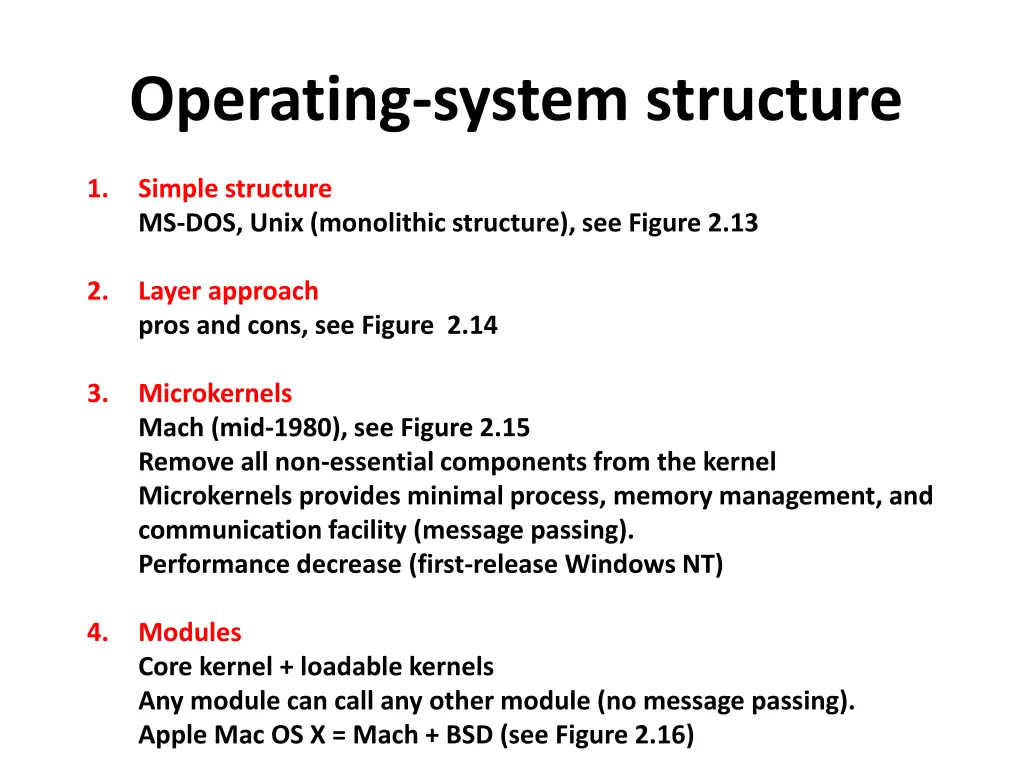 operating system structure