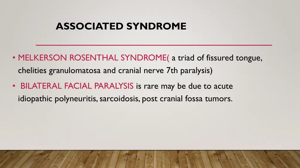 associated syndrome