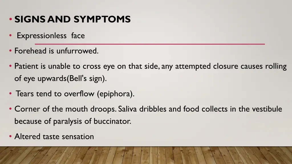 signs and symptoms