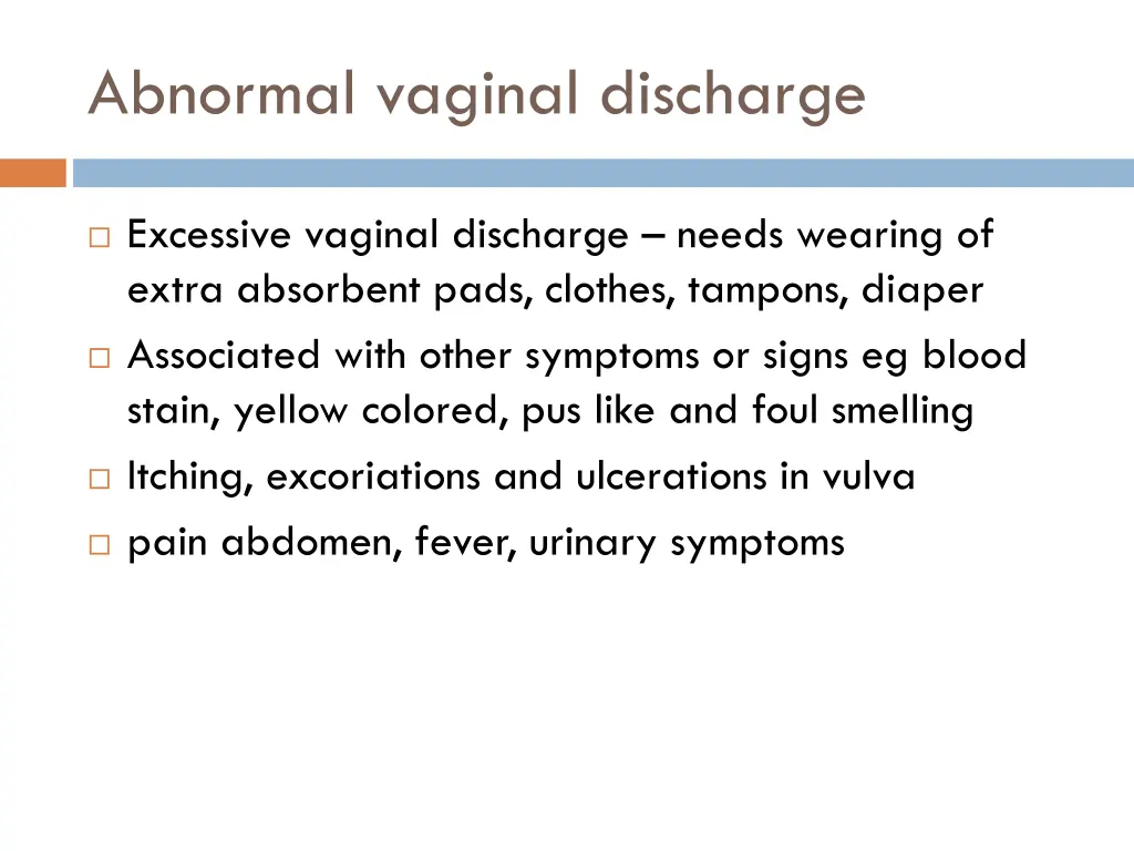 abnormal vaginal discharge