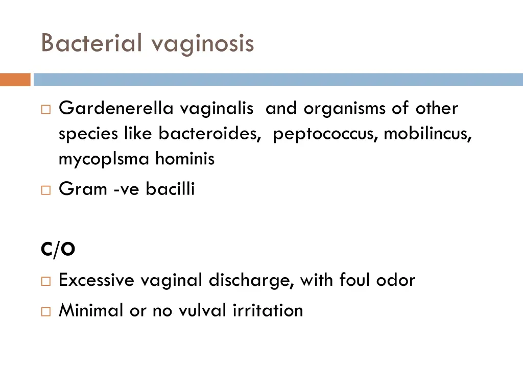 bacterial vaginosis