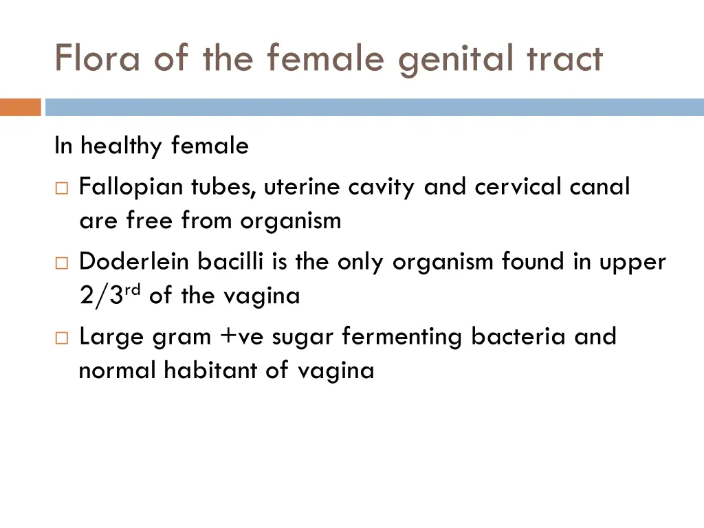 flora of the female genital tract