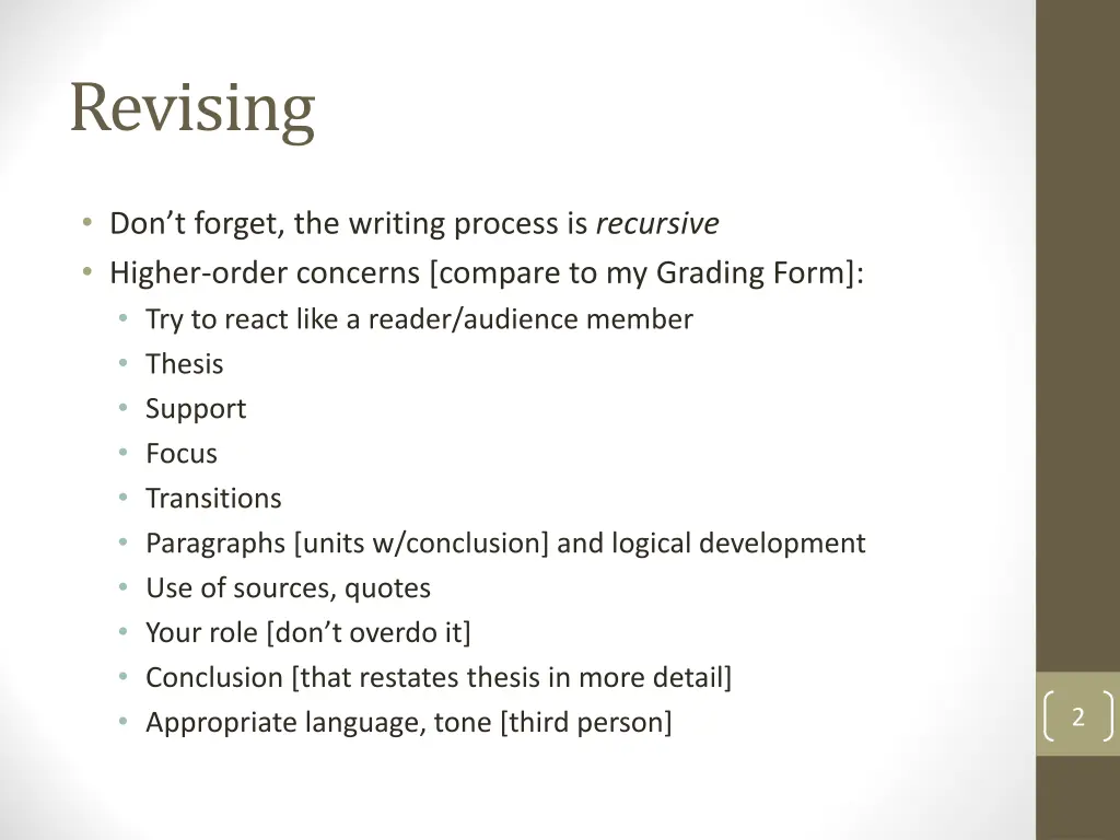 revising
