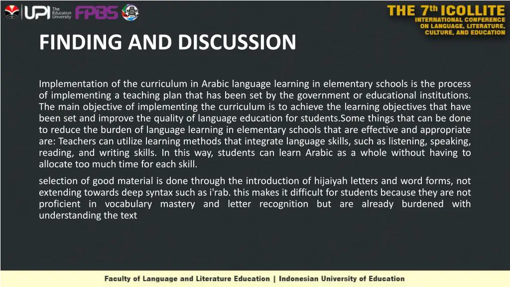 finding and discussion